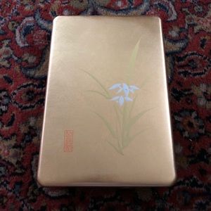 Japanese card holder - gold leaf gilded lacquer